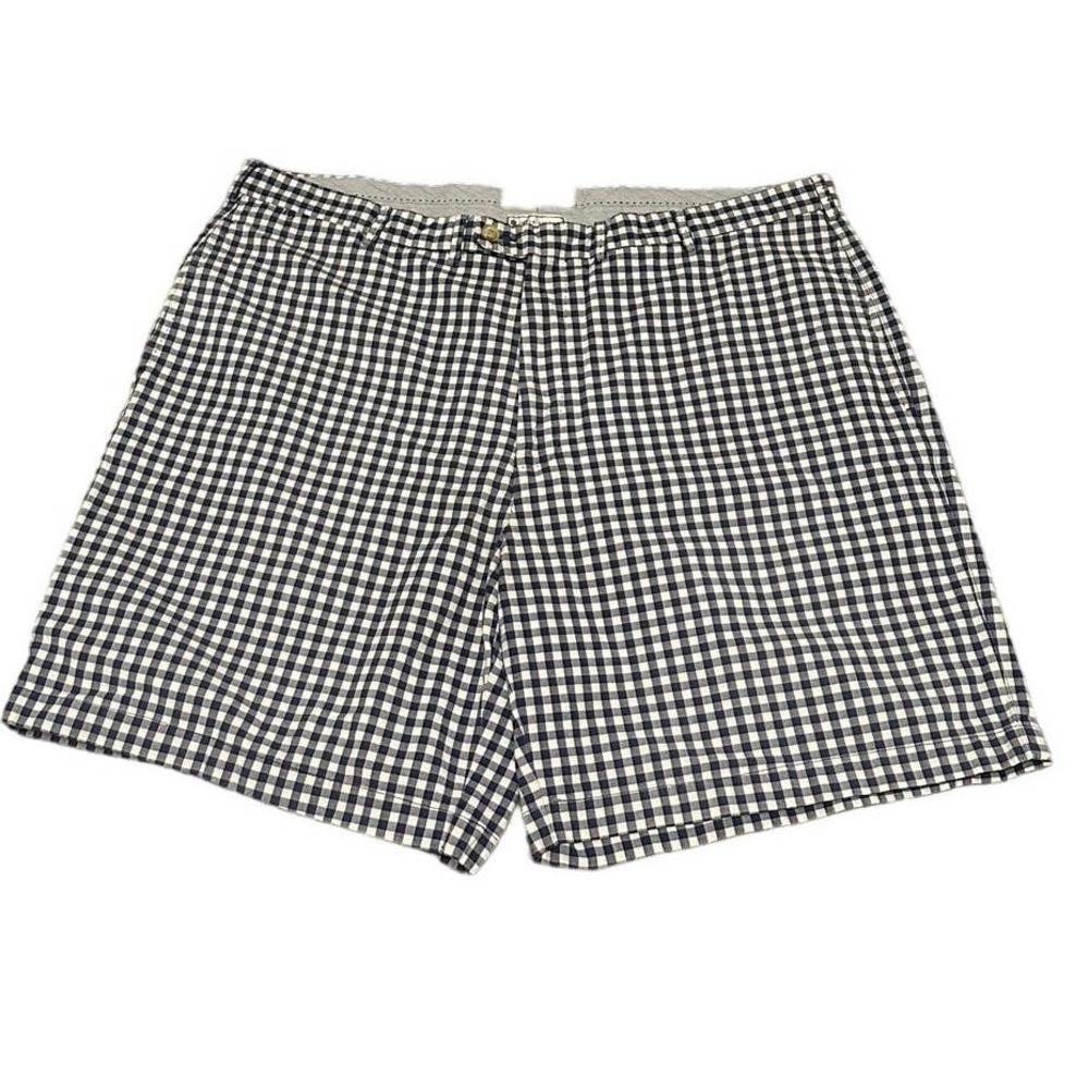 Peter Millar Shorts Men 40 Blue White Gingham 100% Cotton Preppy Southern